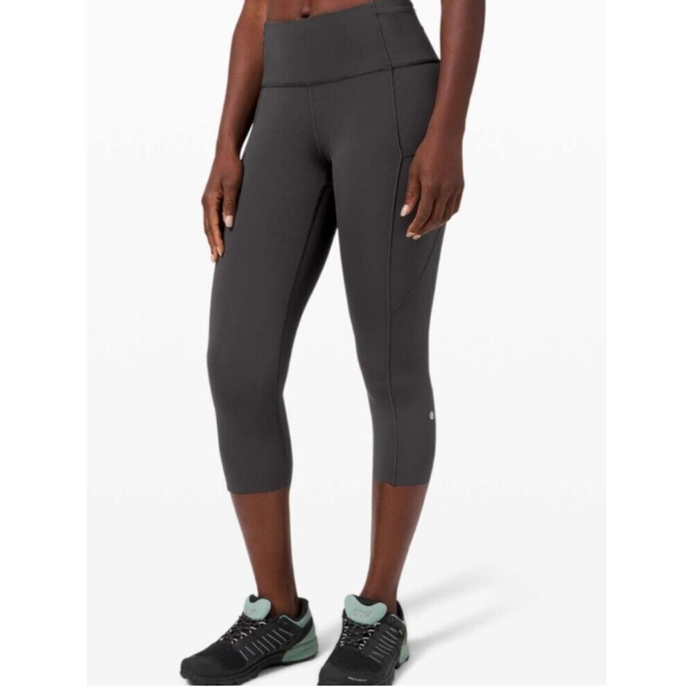 Lululemon Fast and Free High-Rise Crop 23" Leggings Grey Size 6